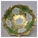 BAVARIAN HAND PAINTED GUILDED GOLD FLORAL 10.5"