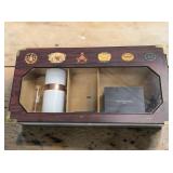 DESK TOP CIGAR HUMIDOR BRASS CORNERS 22.5" WIDE,