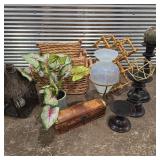 Lot of Modern Decor w/ Baskets & Pedestals