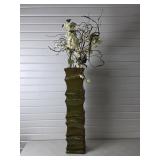 Green Ceramic Totem Style Floor Vase  Multi-