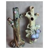 Weller ? Woodcraft Apple Tree Trunk Vase + Wall