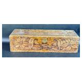 1960ï¿½s Hand Tooled Wood Box w/ Dovetail Corners