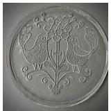 1960s Mid Century Swedish Crystal Platter Peace