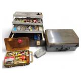 Vtg Tackle Boxes With Contents Fishing Lures Etc