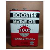 Vintage Booster Motor Oil Can, 2 Gallon