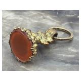 Victorian Fob Gold Plated & Smooth Cornelian