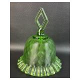 Vintage Fenton Green Glass Diamond Handled