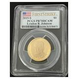 2015 S Lyndon B Johnson $1 Coin First Strike PR70
