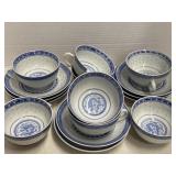 8 Oriental Style Cups w/ Saucers