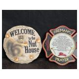 2 STEPPING STONE STYLE WALL PLAQUES WELCOME TO