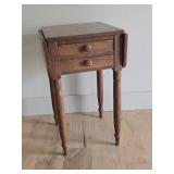 Antique Farm-Crafted Pine Lamp Stand / End Table