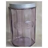 Vintage Sun Purple Hoosier Coffee Jar Canister w/