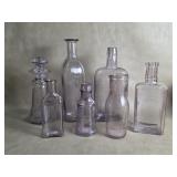 Vtg & Antique solarized Amethyst Glass Apothecary