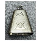 VTG Sterling Bell Charm w/ Native American Signs