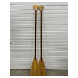 PAIR OF CAVPRO WOOD BOAT OARS 5 FT. PADDLES