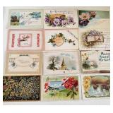 12 Antique Postcards