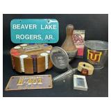 Vtg Guy Lot Poker Chips, Side View Mirror,