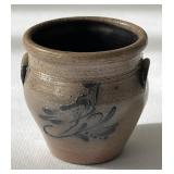 1991 Rowe Pottery Miniature Crock w Bird Salt