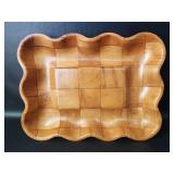 Bamboo Weave Wooden Parquet Retangular Serving