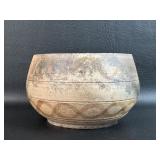 Signed Wolf Eagle Pottery Damaged