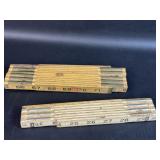 2 Wood Folding Rulers Stanley & ?
