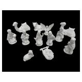 Small Glazed Ceramic Nativity Scene Christmas
