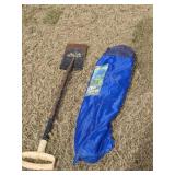 Large Folding Camp Chair & Shovel / Scraper