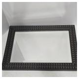 WALL MIRROR BRONZE TONE BEADED FRAME 20" X 14"