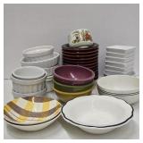 VARIOUS BOWLS, SAUCE, SALSAA & COMDIMENT