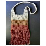 Macrame Shouder Bag Gradient Color Stripes, Long