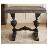 Kiel Furniture Trestle End Table Floral Trim Base