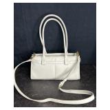 TIME & TRU WOMENS FAUX WHITE LEATHER PURSE