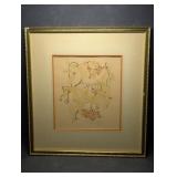 Vintage Botanical Original Watercolor Framed