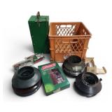 Vtg Lantern Parts Coleman & Others + Crate