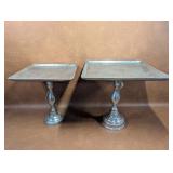 The Opulent Collection Raw Nickel Pedestal Trays