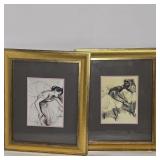 EDGAR DEGAS BALLERINA PRINTS FRAMED UNDER GLASS