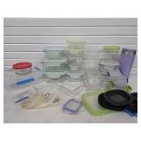 Collection of glass Food Storage Containers over