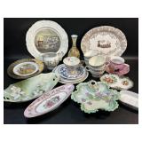 Lot of Vintage Porcelain Serving Dishes , Plates