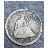 1875 Seated Quarter Rough Shape S ?