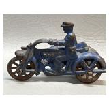 Hubley cast iron police motorcycle toy 1930s.