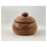 VTG Hand Made/ Signed Wood Lidded Box for Salt ?