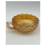 VINTAGE IMPERIAL MARIGOLD CARNIVAL GLASS PANSY