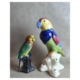Pair of Vtg Parrot Figural Flower Frogs Vtg