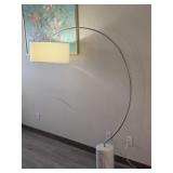 Modern Curved SS Reading Lamp w/ Marble Base