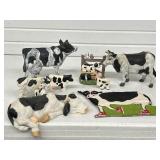 COWS RESIN, WOOD & CLOTH POT HOLDER