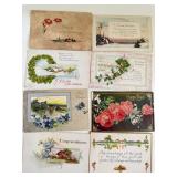 8 Antique Postcards Mixed