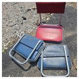 Three Vintage Folding Stadium Chairs