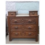 Antique Acorn-Pull Dresser w/ Marble Insert