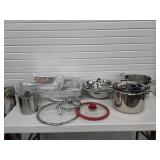 Box Lot Stainless Emeril Cookware + Lids &