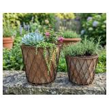Rustic French Style Metal Planters (Planters